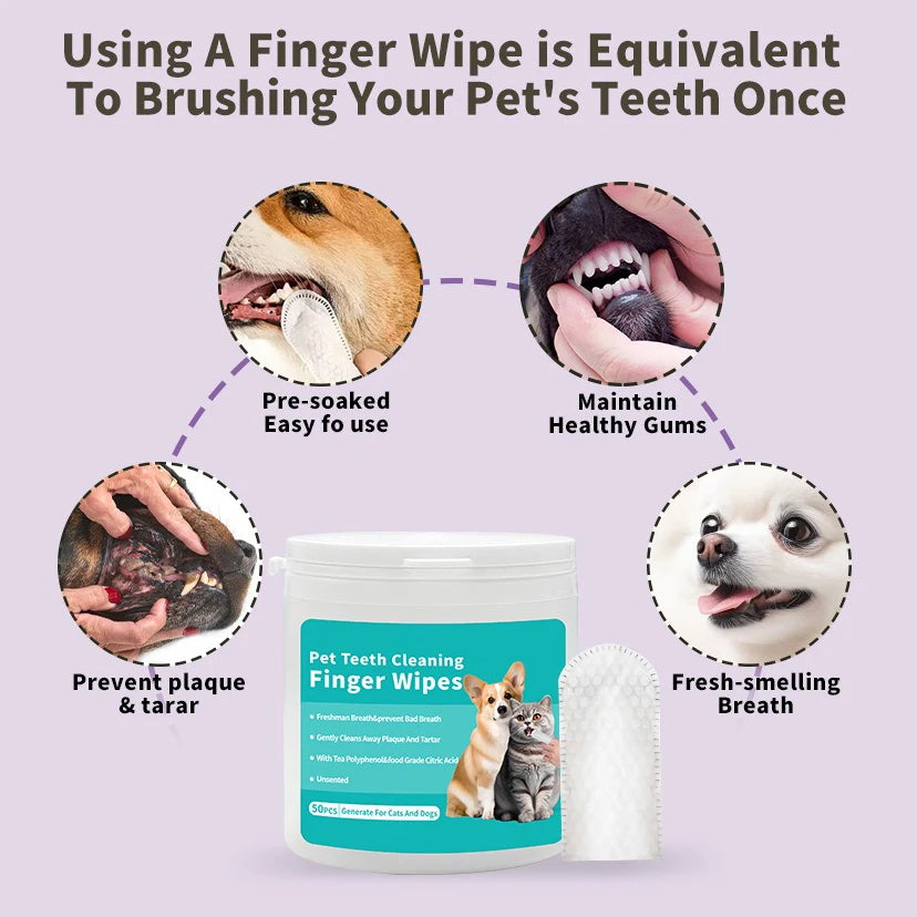 Disposable Pet Finger Tooth Wipes